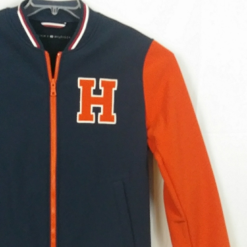 Tommy Hilfiger Varsity navy jacket Men's Size M - Picture 3 of 7